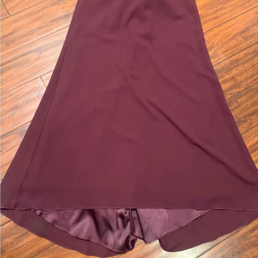 Jovani Wine Open-Back Ruffle Evening Gown - Picture 4 of 7